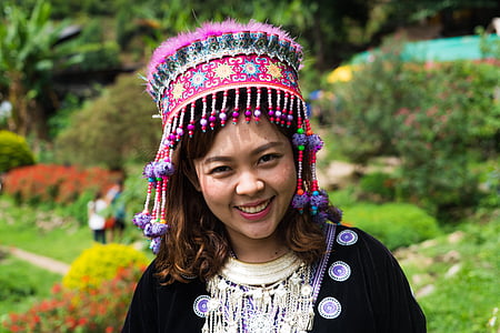 Chiang mai, jente, kvinne, person, folk, drakt, glad