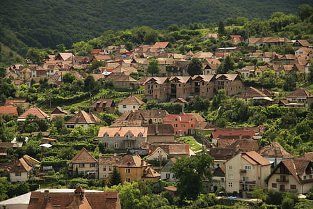 village, town, houses, buildings, residential, area, home