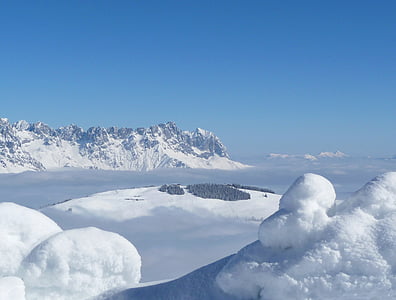 wilderkaiser, 奥地利, 蒂罗尔, elmau, 高山, 冬天, 滑雪