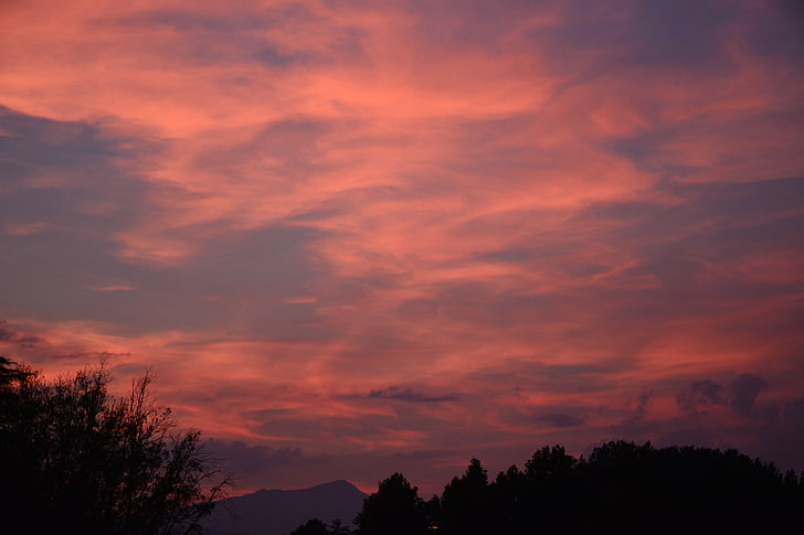 naplemente, Lucca, Toszkána, Sky, színek