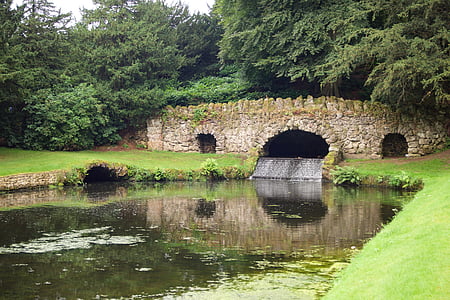 Фонтаны аббатство, водные сады, национальные treust, Йоркшир, Англия, Великобритания, Всемирного наследия ЮНЕСКО
