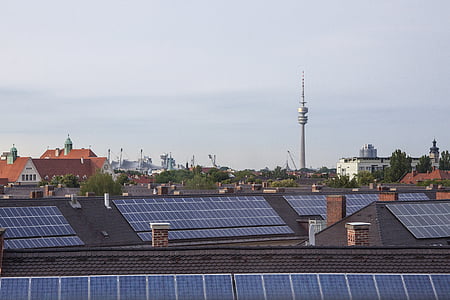 Olimpisko spēļu vietni, Minhene, Bavaria, jumts, arhitektūra, balsti, televīzijas tornis