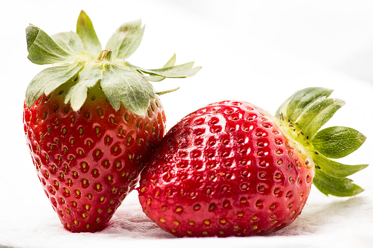 jordbær, frukt, mat, frisk, sunn, bær, rød