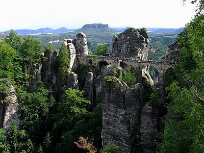 Bastei, sklaní bridge, đá sa thạch, bang Niedersachsen, Českosas, cảnh quan