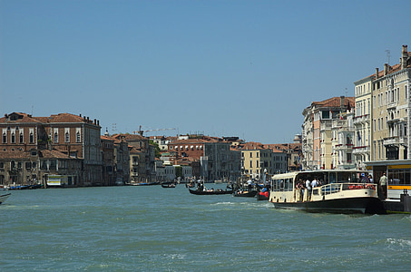 Venesia, Italia, langit, awan, Canal, Waterway, perahu