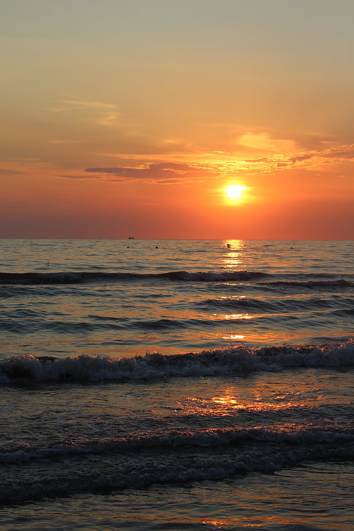 Albania, zachód słońca, romans, wakacje, Plaża, morze, marzenie