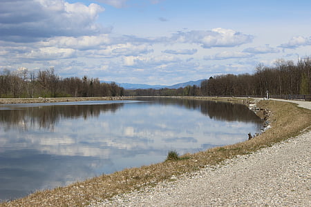 mur, kalsdorf, river, reservoir, away, water surface, water