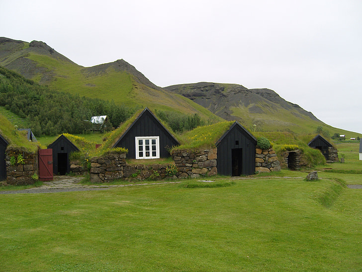 Исландия, Грийн, Ръш, Домашно огнище, зелено пространство, обрасли, хълмист