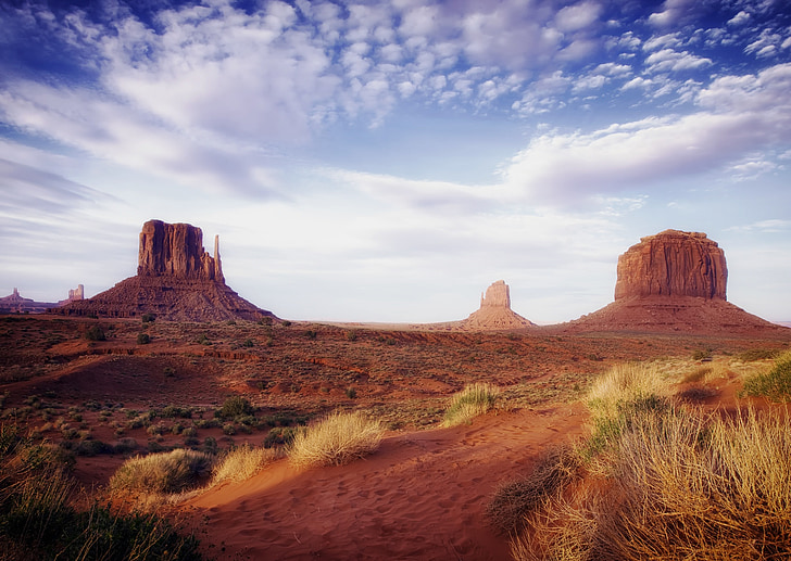 desert, nature, arizona, sky, rock, mountain, butte
