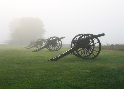 Antietam, Maryland, Cannon, Battlefield, landskap, växter, Sky