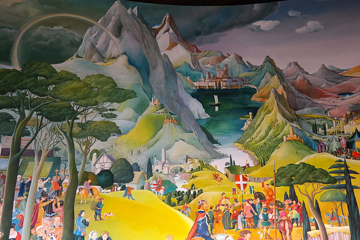 lukisan, Alpine, Danau como, Barbarossa, Kekaisaran perisai, Lombardy, besi mahkota