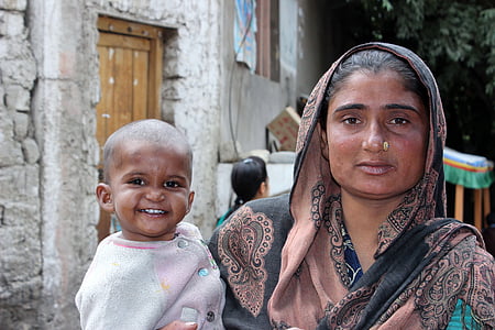 Mutter, Indien, Kind, der Bettler, Armut, Asien