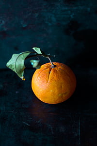 zrela, citrusa, narančasta, voće, list, mandarina, svježinu