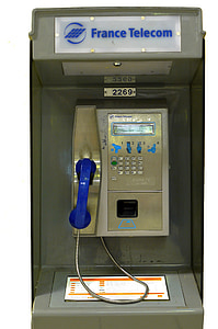 telefon, kommunikasjon, telefonlinje, offentlig telefon, telefonkiosk, fransk telefon, France telecom