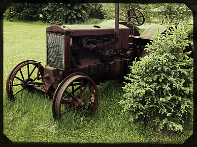 antiguo, tractor, equipo de granja, agricultura, Vintage, Ana, transporte