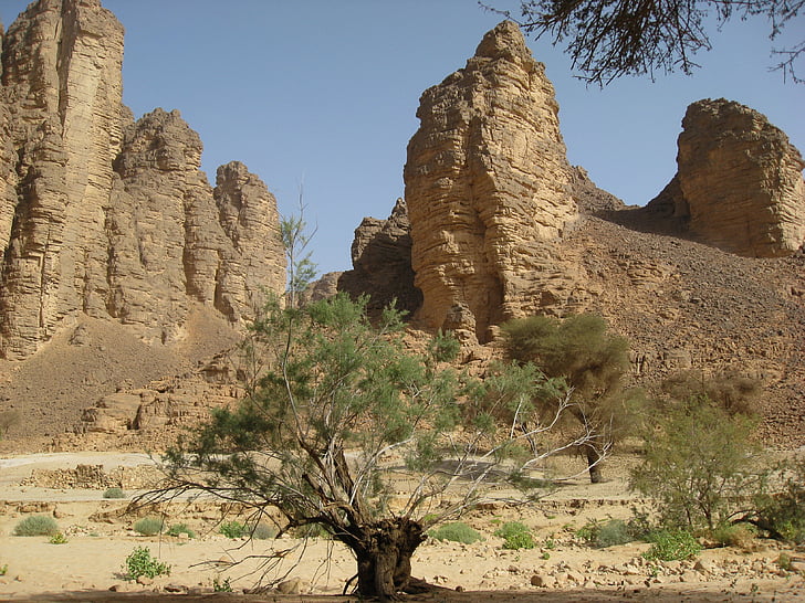 Alžir, guelta essendilene, pustinja, pijesak, priroda, krajolik, rock - objekt
