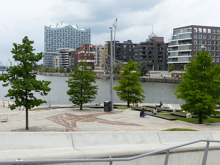 Hamburg, Hanseatic stad, arkitektur, hamnstaden, staden, byggnad, moderna