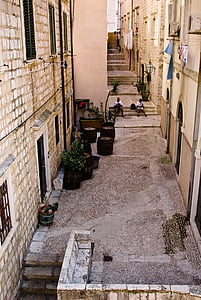 rue, vieille ville, monuments, Dubrovnik, Croatie (Hrvatska), Dalmatie, ville