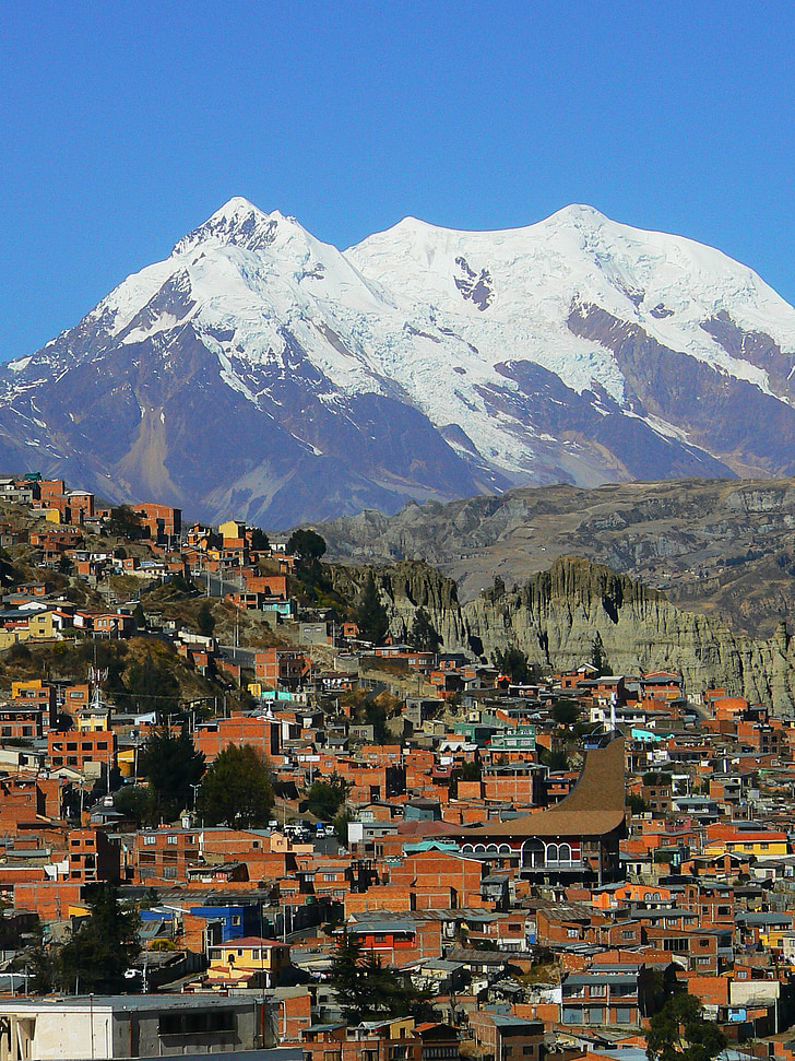 La paz, Andok, Dél-Amerika, Bolívia, város, hegyek