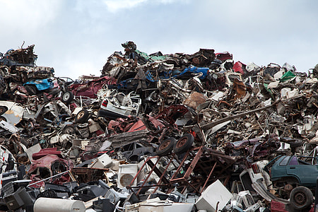 Scrapyard, daur ulang, dump, sampah, logam, memo halaman, tumpukan
