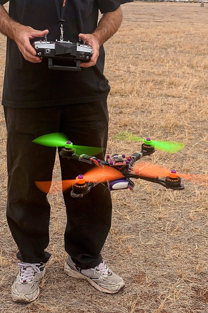 Quadcopter, drone, fjernbetjeningen, multi rotor, robot, flyvende, ubemandede