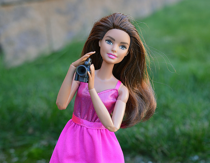 Barbie, pop, camera, videocamera, film, filmen, speelgoed