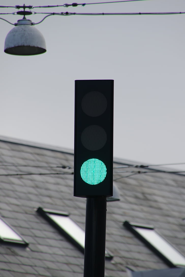 đèn giao thông, đèn tín hiệu, ánh sáng, màu xanh lá cây, chạy, trong thời gian, bắt đầu