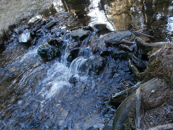 stream, water, running water