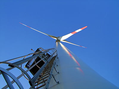 szélturbina, rotor lapátok, nagy, fej, magas, szélenergia, szél