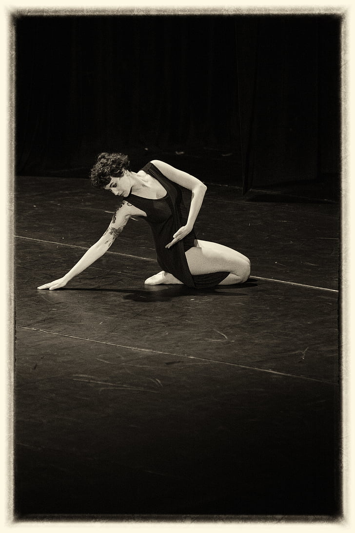 dance, movement, theater, old, retro, picture, black and white