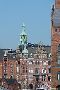 speicherstadt, Hamburg, zgrada, cigla