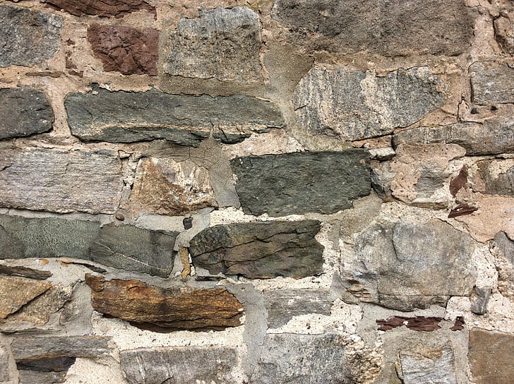 mur de pedra, paret, pedra, vell, colonial, edifici