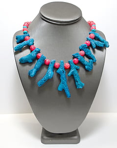 Coral, pärlor, smycken, halsband, mode, färg, naturliga