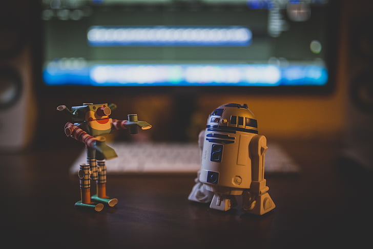 R2D2, Зоряні війни, іграшки, Папір робот, орігамі, стіл, роботів