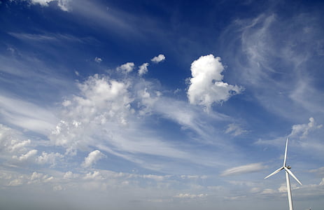 sfeer, blauwe hemel, wolken, daglicht, ecologie, elektriciteit, milieu