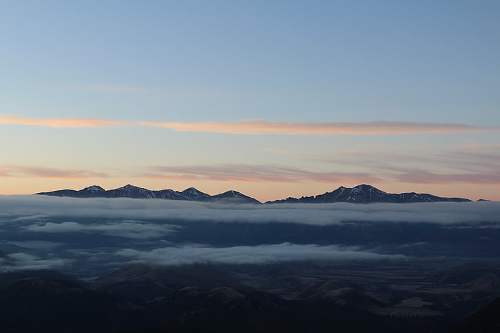 Hora, mraky, obloha, letecký, cestování, Příroda, Scenics