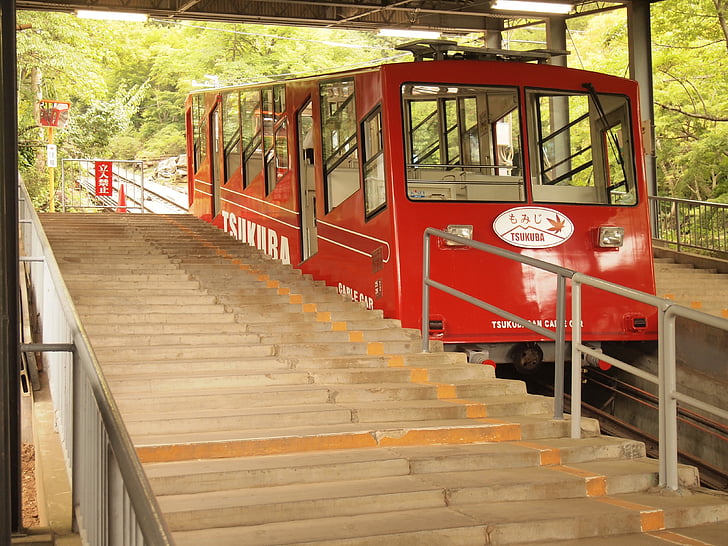 monorail, chemin de montagne, s’élever de montagne, Tsukuba, Mont tsukuba