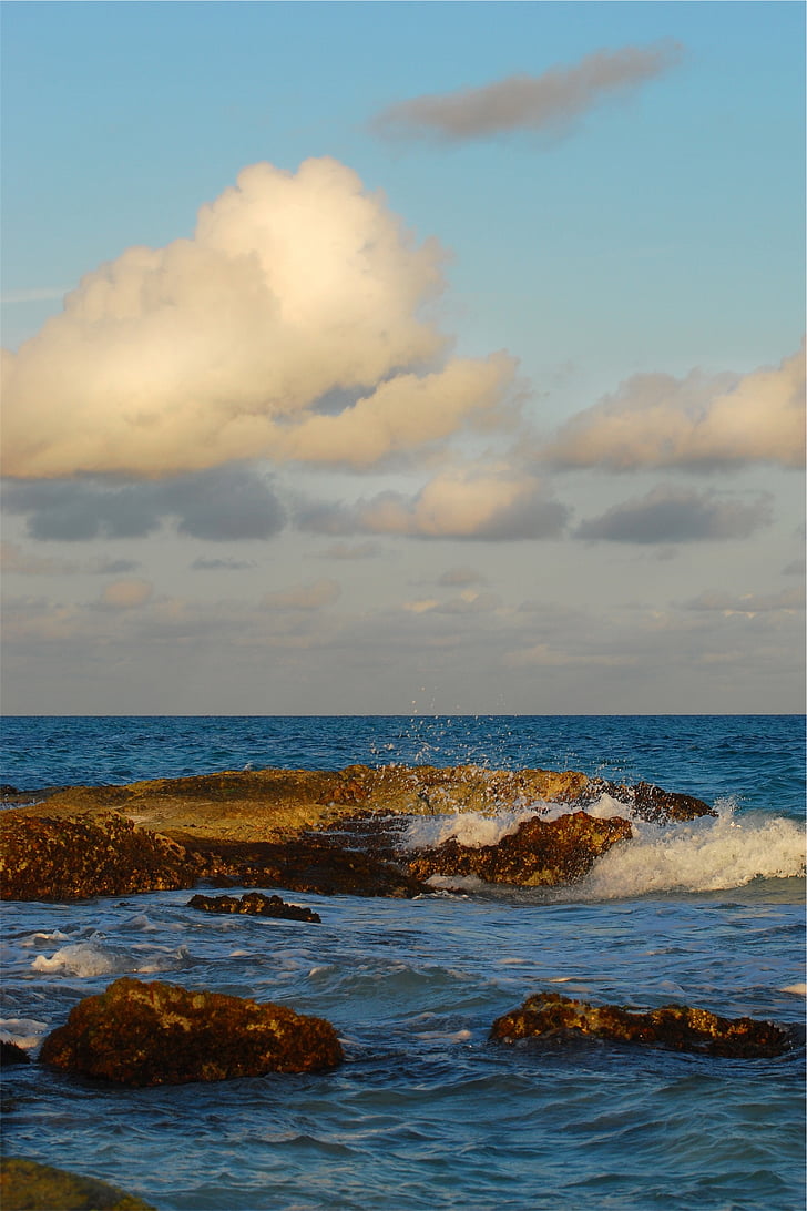 Pantai, gelombang, Siang hari, batu, batu-batu, Splash, air