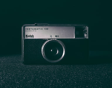 μαύρο, γκρι, Kodak, φωτογραφική μηχανή, παλιάς χρονολογίας, φακός, Instamatic