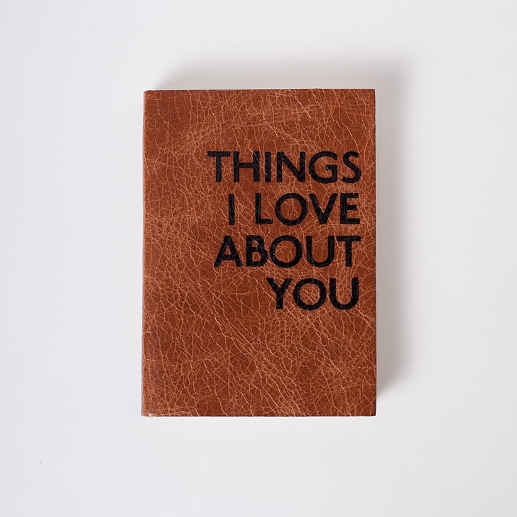 stvari, ljubav, knjiga, poklopac, još uvijek, stavke, bilježnica