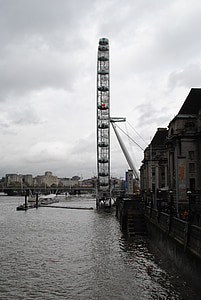 Londres, o london eye, Inglaterra, roda gigante, modo de exibição, carrossel