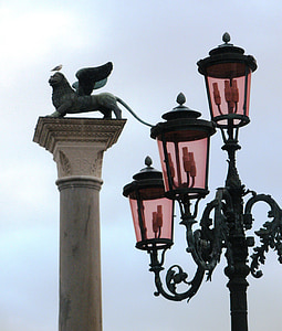 Venetië, Leon, Italië, straat lamp