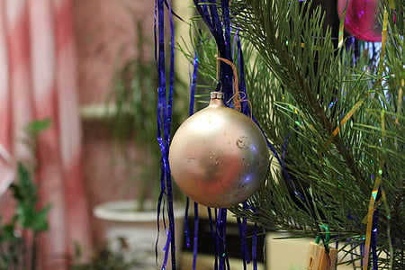 새 해의 이브 공, 새 해의 이브, 휴일, 장식, 크리스마스 트리 장난감