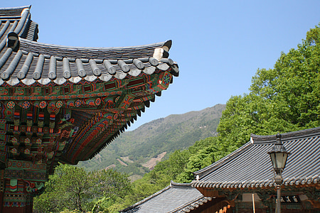 Korea, buddhistický chrám, klidný