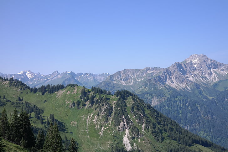 великий krottenkopf, шнек, höfats, великий палець, Панорама, Альпійська, Альгау Альп