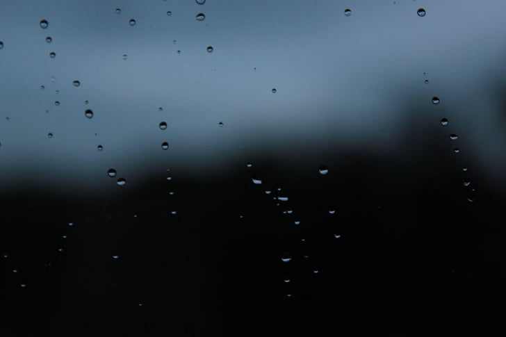 dark, water, drops, rain