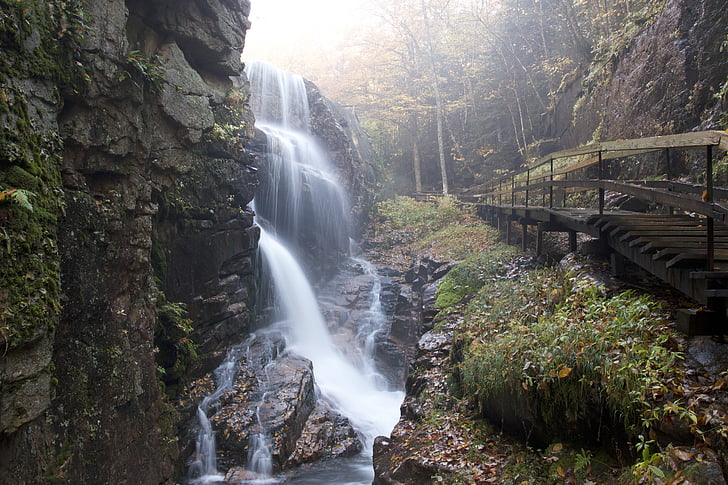 nature, rocks, stream, waterfall