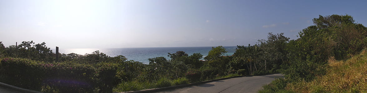 panoramique, Sunshine, Honduras, route, mer, bord de mer, Forest