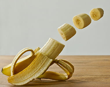 banaan, fruit, manipulatie, Studio, geel, gezonde, voedsel