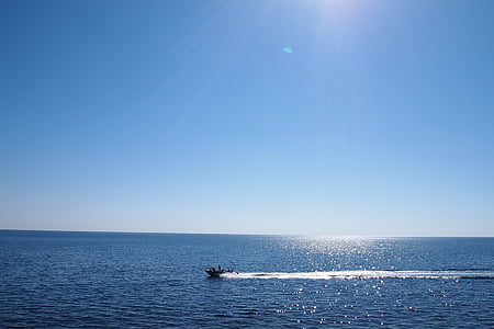 Mar Negro, Anapa, utrish grande, Enseada de Cumberland, céu, utrish, barco